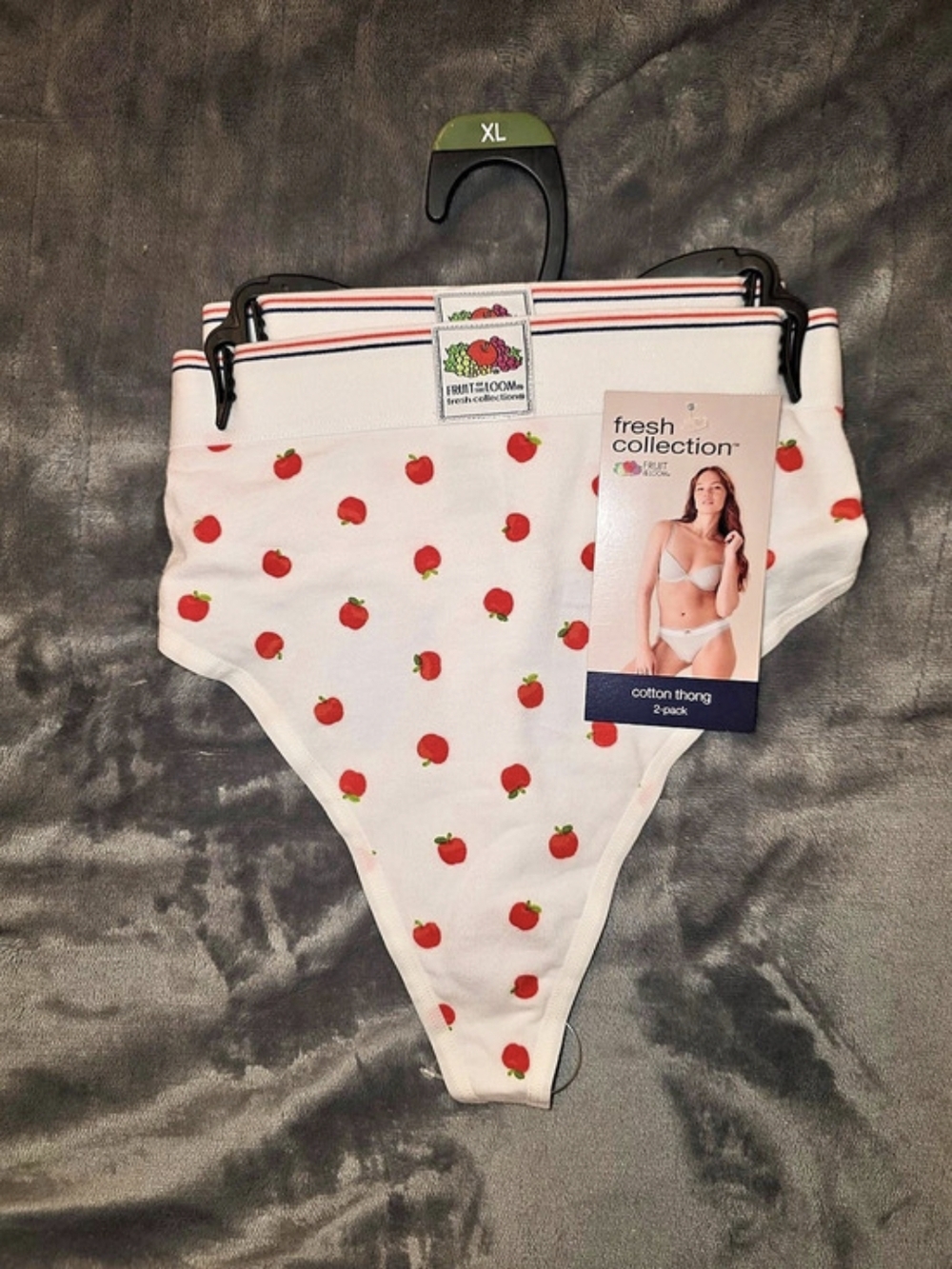 Fruit of the Loom Fresh Collection cotton thong 2-pack Strawberry Print Thong